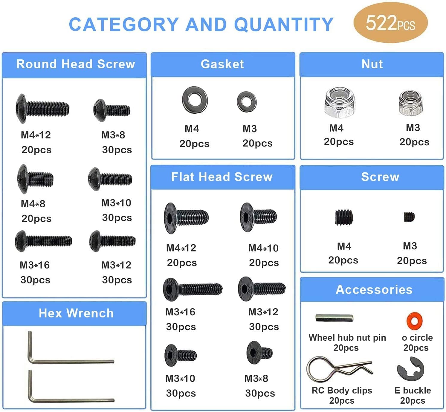 522PCS  Universal RC Screw Kit - Fpv Drone Tool Kit ulasan dan harga